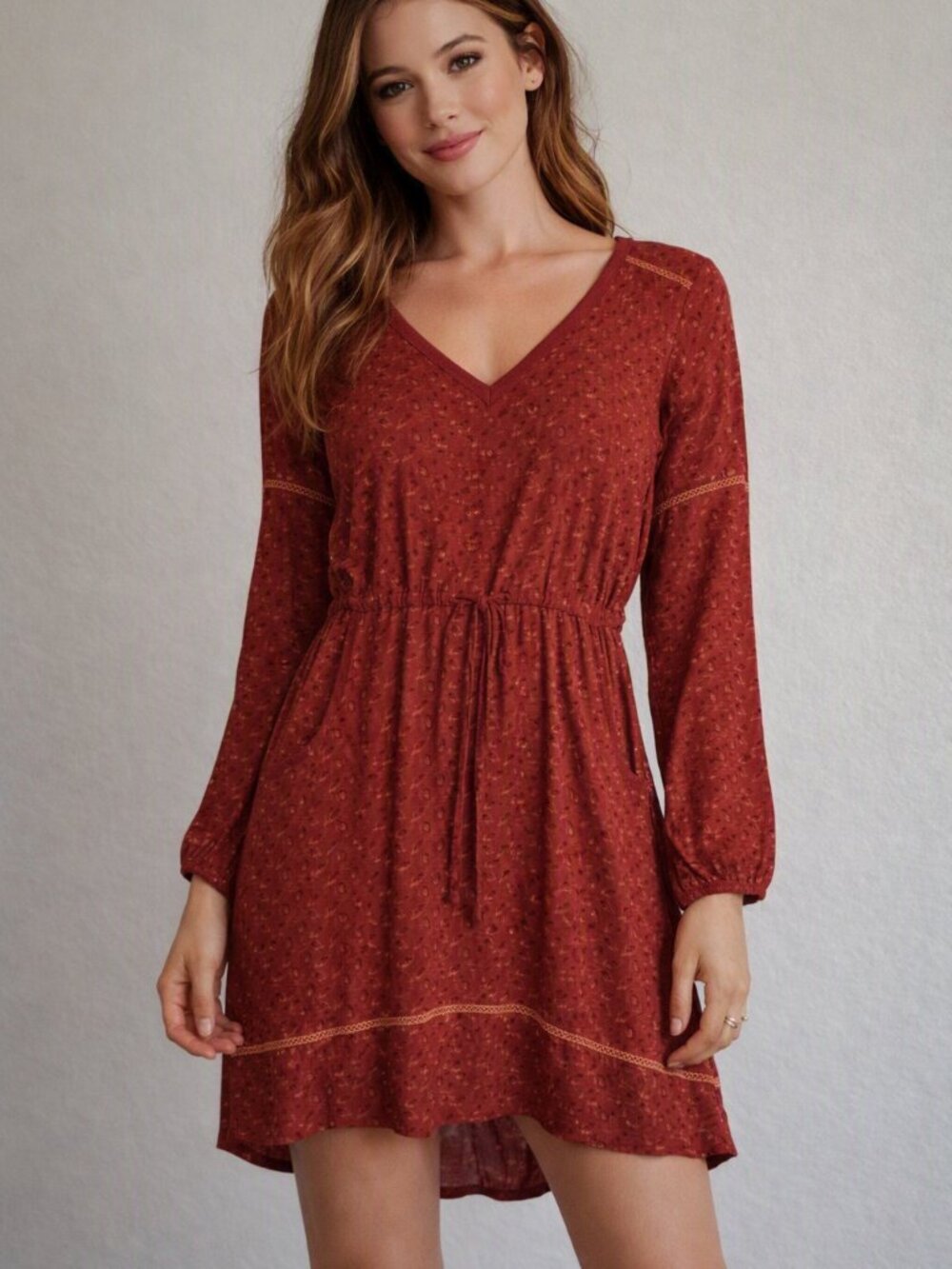 Mountain Khakis Red boho dress high-low hem